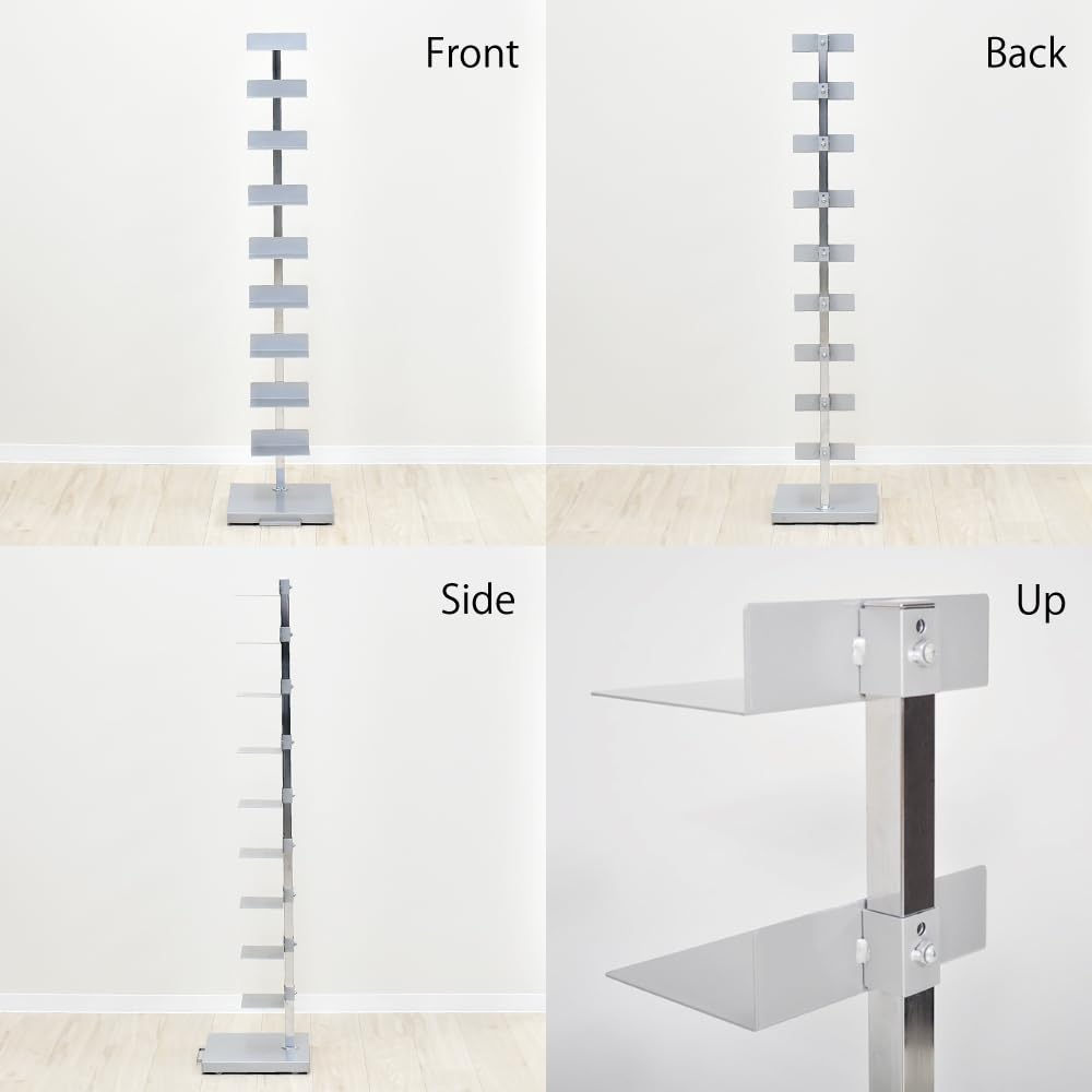 Tsum_Dock ブックタワー ハイタイプ/シルバー Tsum dock ブックタワー【隠しキャスター付・ハイタイプ8段